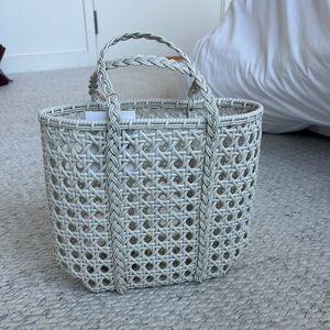 Woven Tote Bag in white
